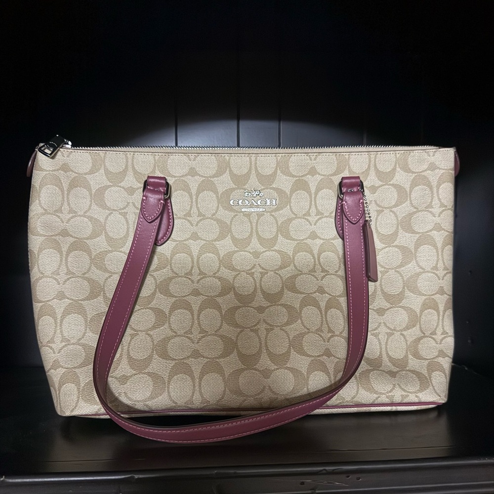 Coach Brown and Purple Women's Tote Bag - Picture 6 of 6